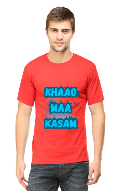 Funny Hindi T-Shirt Khao Maa Kasam - AbyaLife