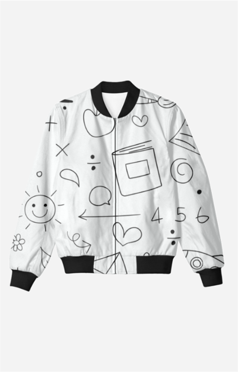 Artistic All-Over Print Bomber Jacket Perfect for Trendsetters