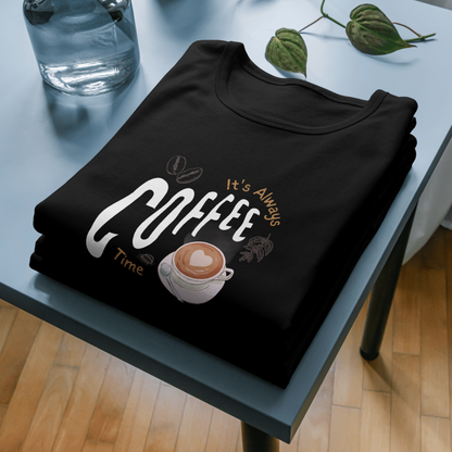 Rustic Coffee Lover T-Shirt: Black, White, and Brown