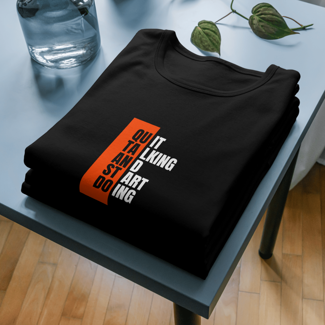 Black and Orange Typographic Inspirational Quote T-Shirt