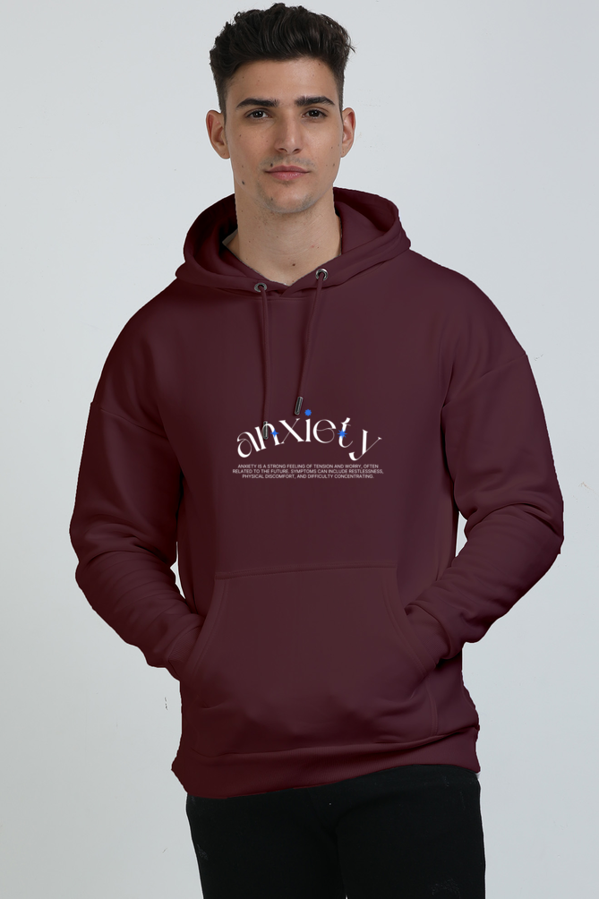 Minimalist Anxiety Awareness Hoodie: White and Blue Typography