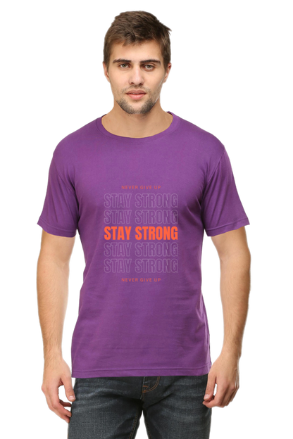 Orange and White Simple Stay Strong T-Shirt: Inspiring and Stylish