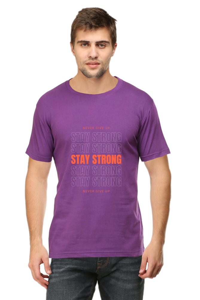 Orange and White Simple Stay Strong T-Shirt: Inspiring and Stylish