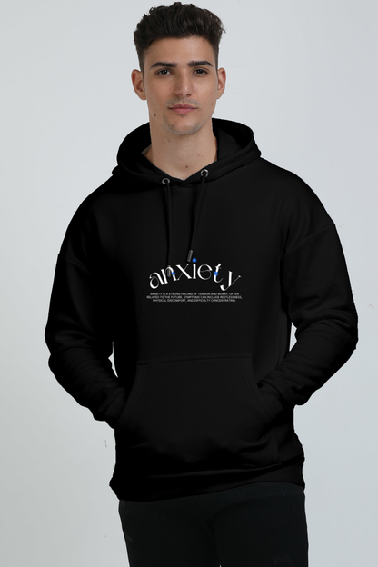 Minimalist Anxiety Awareness Hoodie: White and Blue Typography