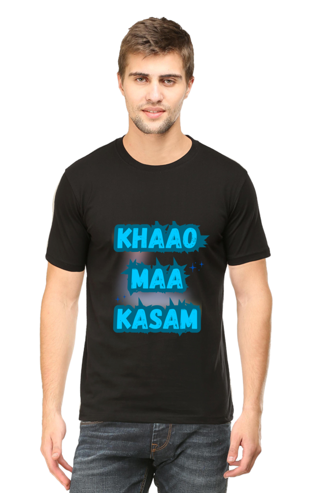 Funny Hindi T-Shirt Khao Maa Kasam - AbyaLife