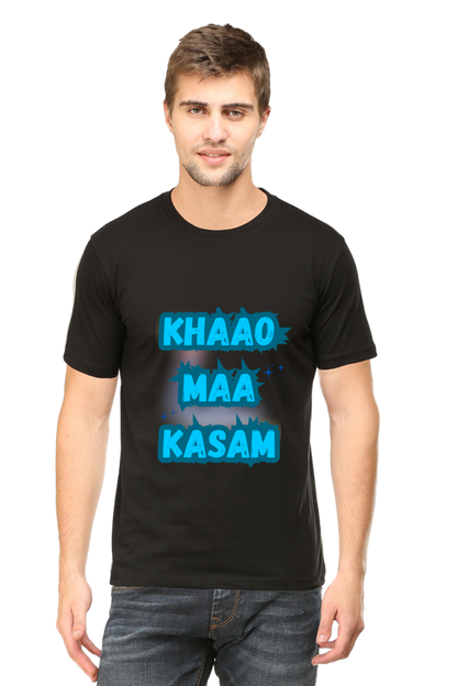 Funny Hindi T-Shirt Khao Maa Kasam - AbyaLife