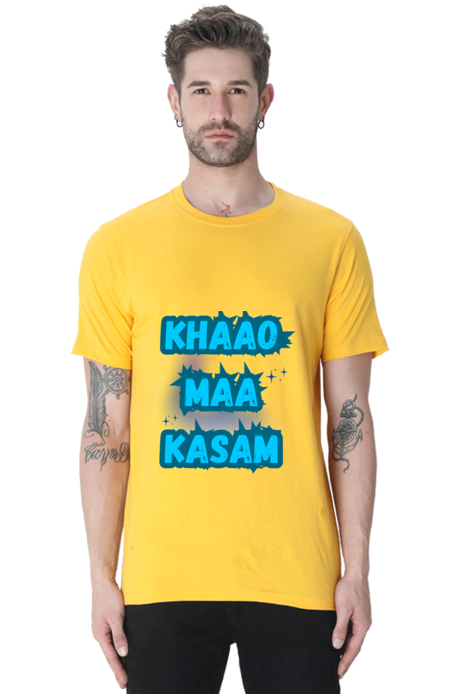 Funny Hindi T-Shirt Khao Maa Kasam