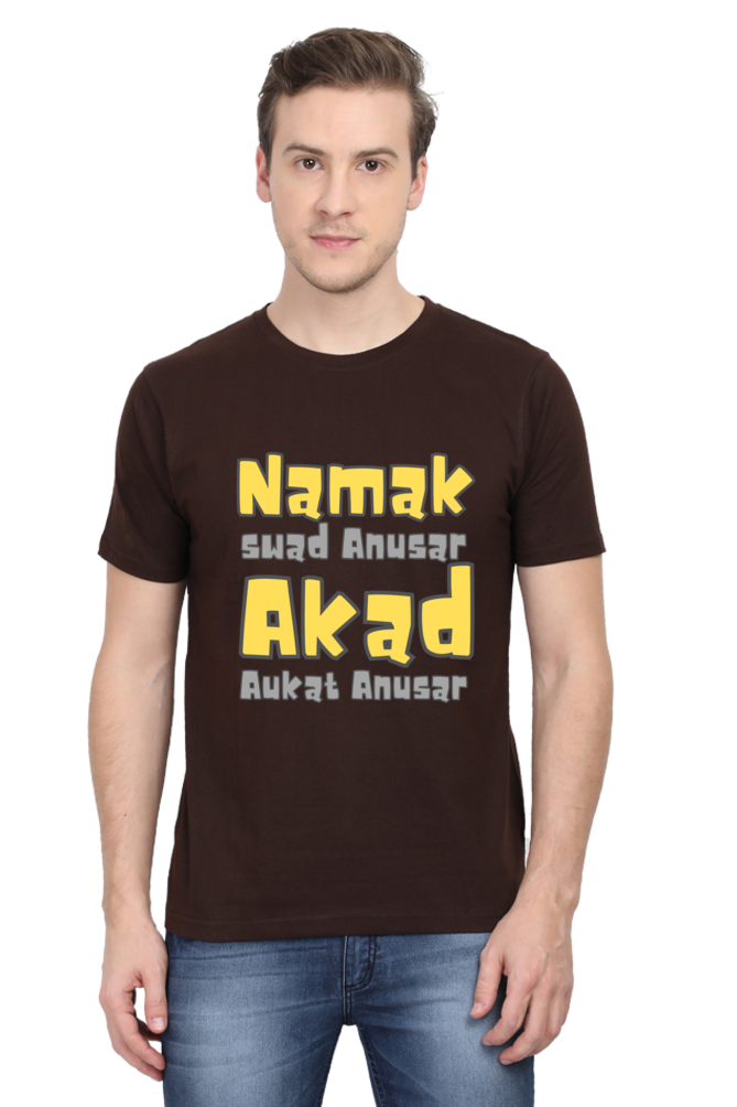 Unique T-Shirt - Namak Swad Anusar Akad Aukat Anusar