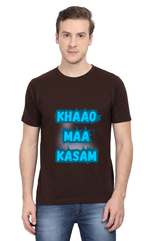 Funny Hindi T-Shirt Khao Maa Kasam - AbyaLife