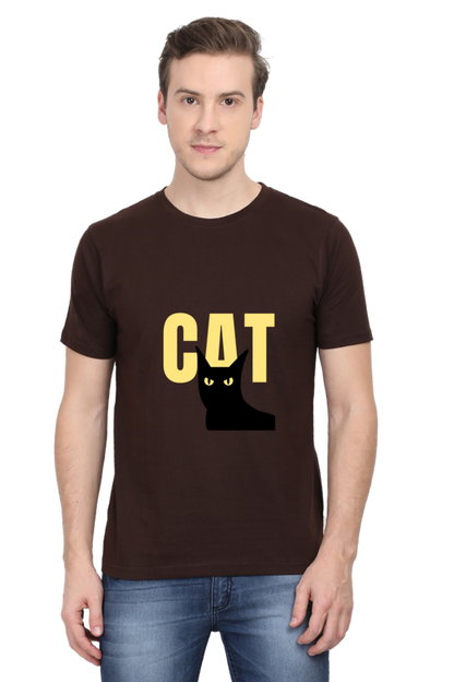 Black and Yellow Minimalist Cat T-Shirt: Modern and Edgy