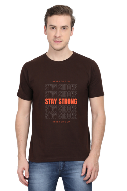 Orange and White Simple Stay Strong T-Shirt: Inspiring and Stylish