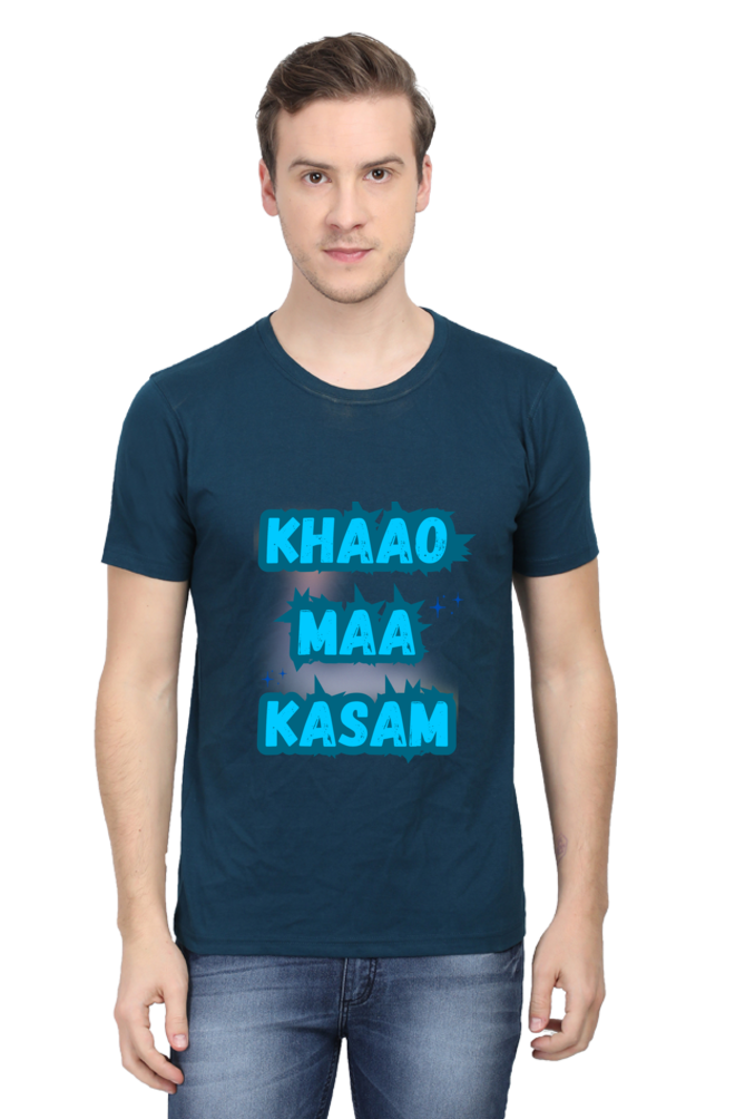 Funny Hindi T-Shirt Khao Maa Kasam - AbyaLife