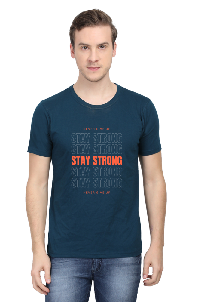 Orange and White Simple Stay Strong T-Shirt: Inspiring and Stylish