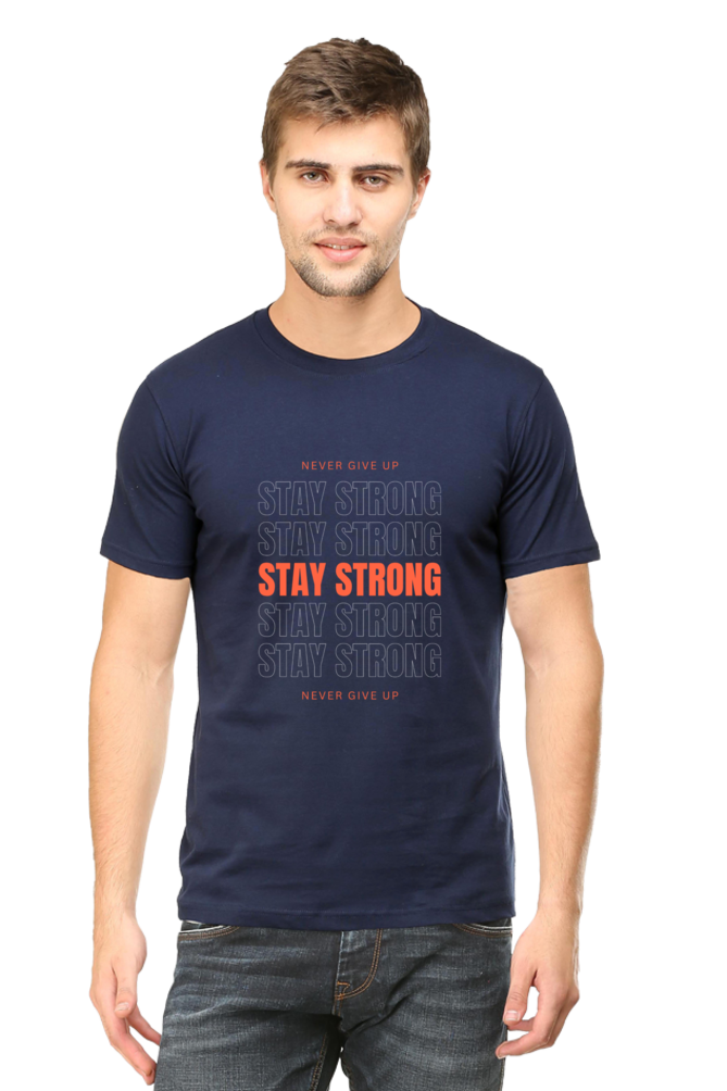 Orange and White Simple Stay Strong T-Shirt: Inspiring and Stylish