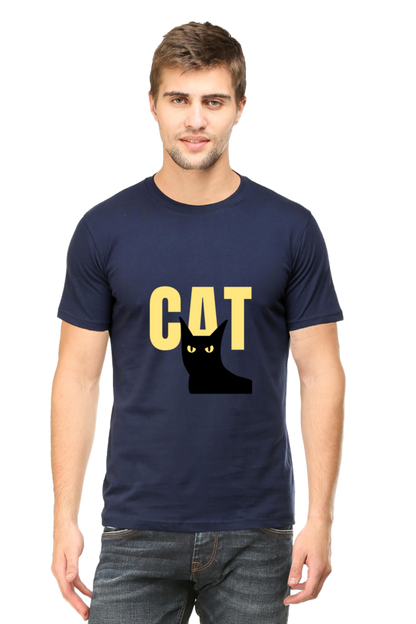 Black and Yellow Minimalist Cat T-Shirt: Modern and Edgy