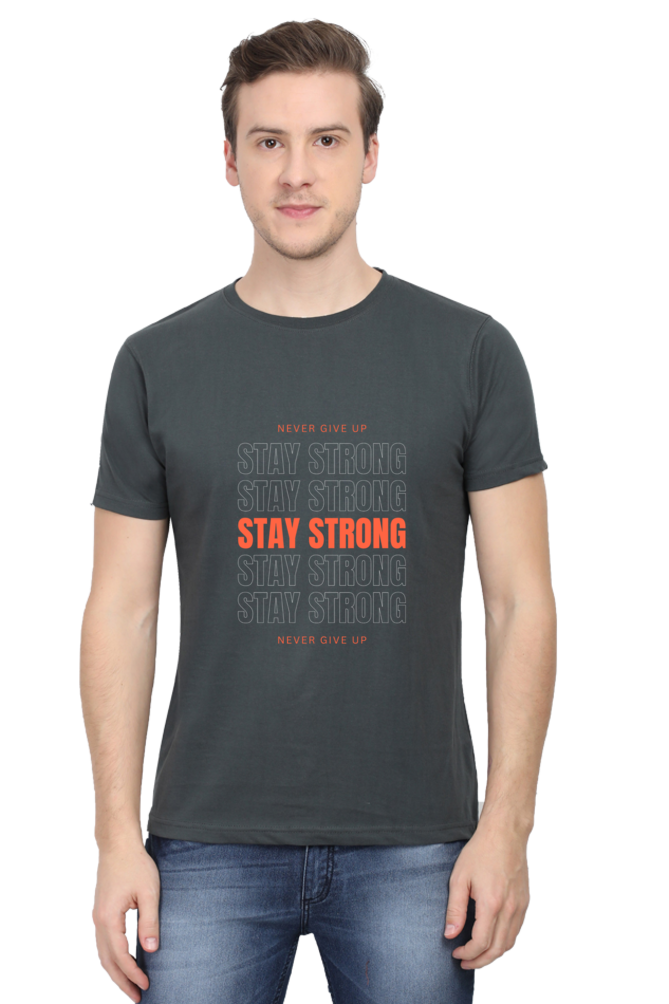 Orange and White Simple Stay Strong T-Shirt: Inspiring and Stylish