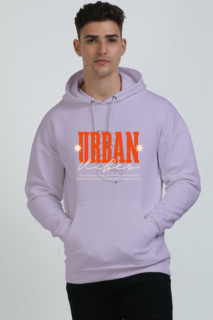 Orange and Cream Minimalist Hoodie: Urban Style Sweatshirt