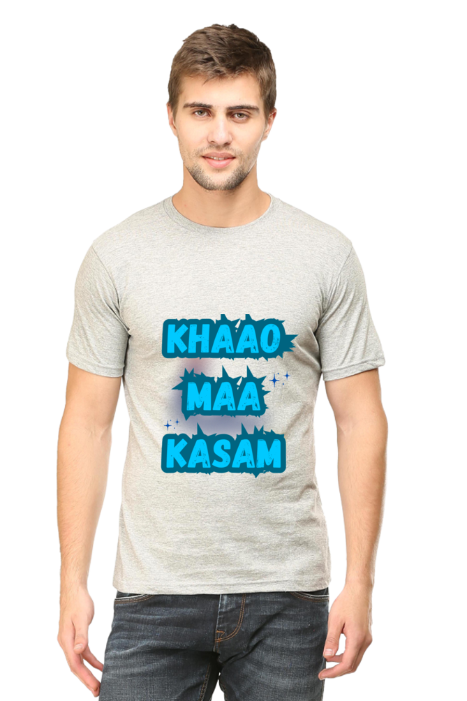 Funny Hindi T-Shirt Khao Maa Kasam - AbyaLife