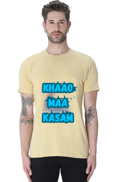 Funny Hindi T-Shirt Khao Maa Kasam - AbyaLife