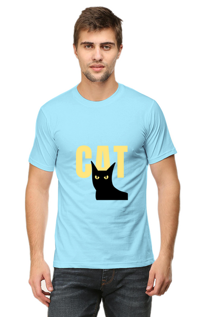 Black and Yellow Minimalist Cat T-Shirt: Modern and Edgy