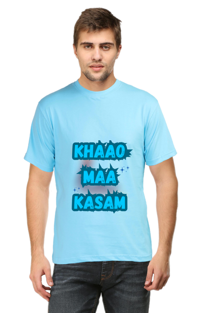 Funny Hindi T-Shirt Khao Maa Kasam - AbyaLife