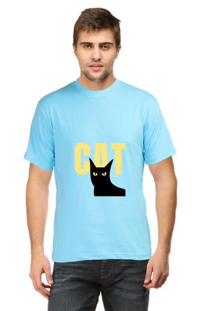 Black and Yellow Minimalist Cat T-Shirt: Modern and Edgy