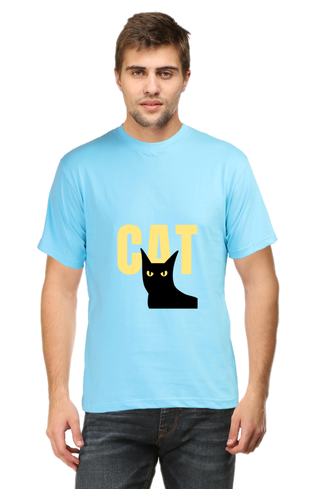 Black and Yellow Minimalist Cat T-Shirt: Modern and Edgy