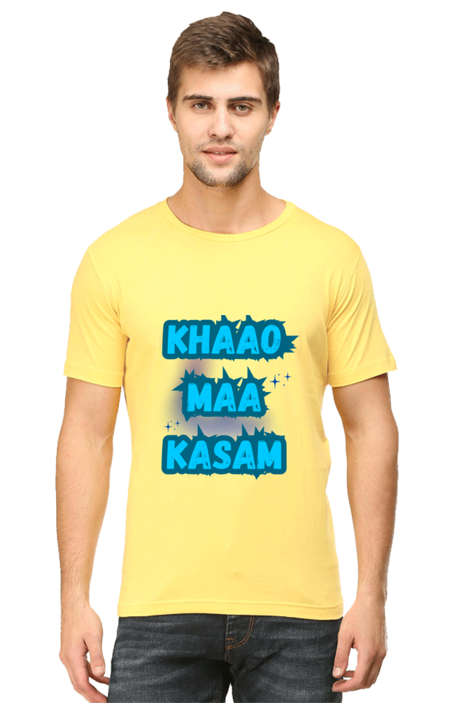 Funny Hindi T-Shirt Khao Maa Kasam - AbyaLife