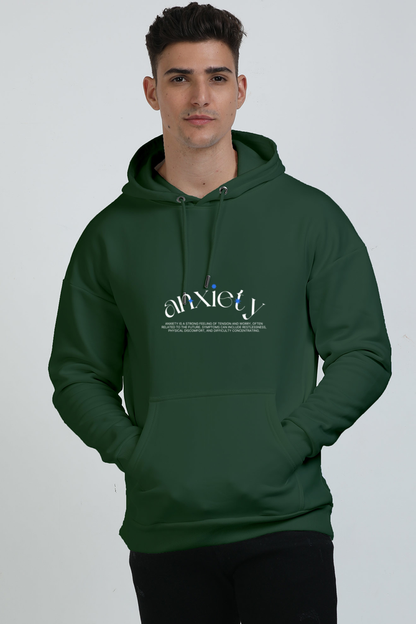 Minimalist Anxiety Awareness Hoodie: White and Blue Typography