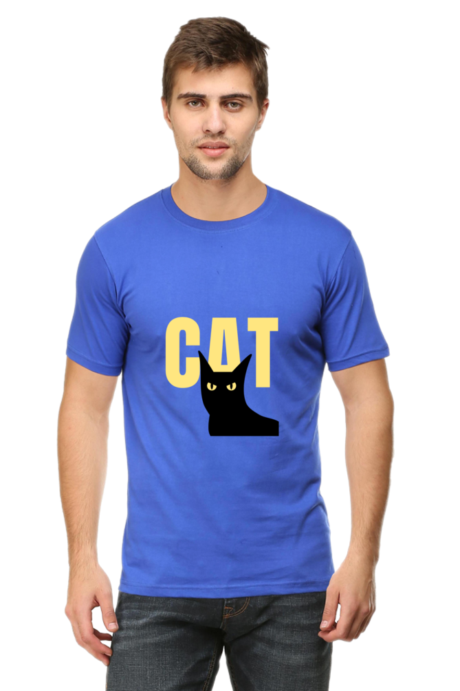 Black and Yellow Minimalist Cat T-Shirt: Modern and Edgy