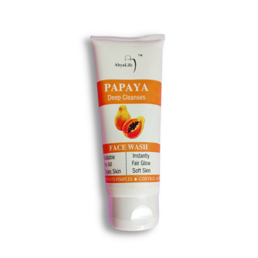 AbyaLife Papaya Facewash 100ml - Brightening, Exfoliating, and Cleansing for Glowing Skin - AbyaLife