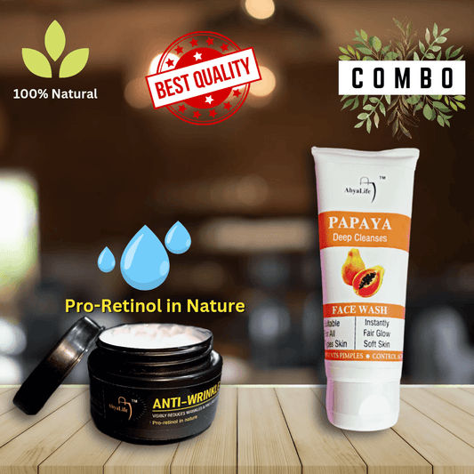 AbyaLife Youthful, Fresh, and Glowing Skin: Anti-Wrinkle Cream & Papaya Facewash Combo - AbyaLife