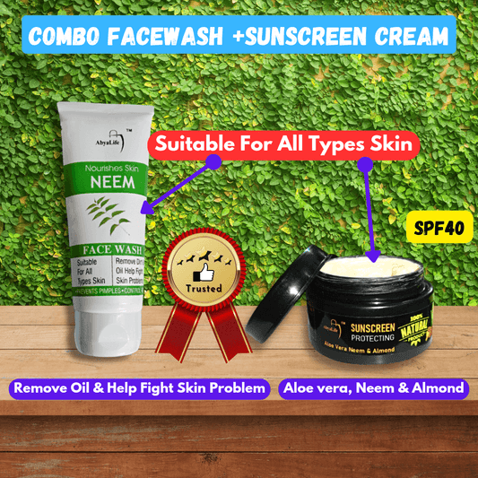 AbyaLife Protect and Cleanse Your Skin with Our Sunscreen and Neem Facewash Combo Pack - AbyaLife